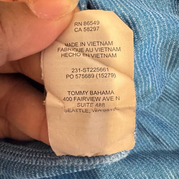 Tommy Bahama Shoreline Surf Men's Crew Neck Blue  T-Shirt Size L - Picture 10 of 10